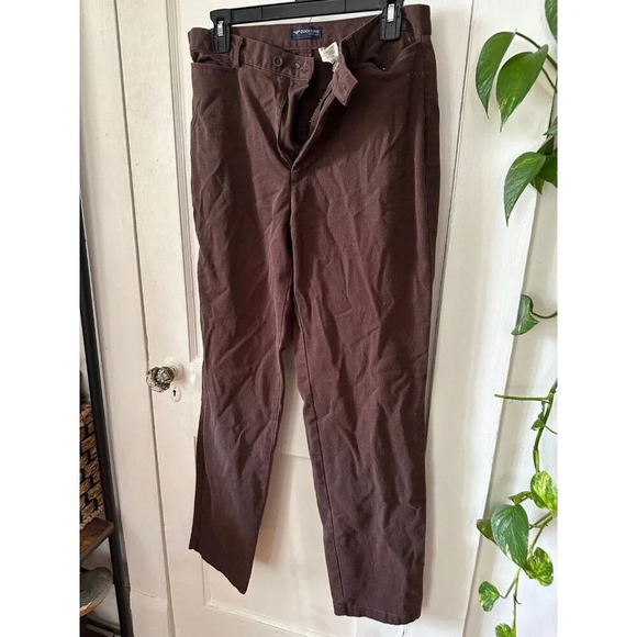 Dockers Stretch women’s size 14 long brown pants - Picture 2 of 8